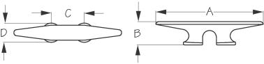 Sea-Dog Aluminum Cleat Weld On - 6" - 046046