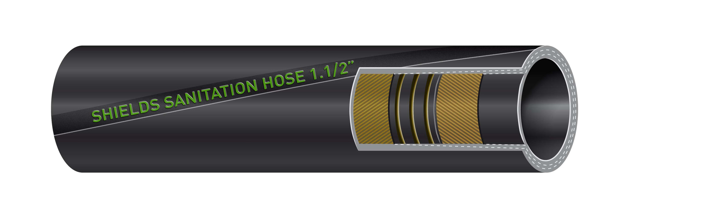 Shields 101 Series Sanitation Hose 1-1/2" I.D. - Heavy Duty, Odor-Resistant, Sold by the Foot