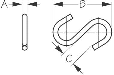 Sea-Dog Galvanized "S" Hook 1/4"