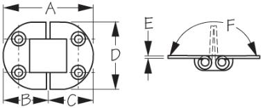 Sea-Dog Round Side 2-Pin Hinge 1-1/ 2X2 (201554-1)