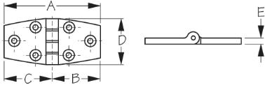 Sea-Dog Nylon Door Hinge 1-3/8"X3" - 202531 (202531-1)