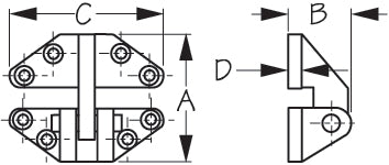 Sea-Dog Hatch Hinge Cast Stainless Steel 2-5/8"