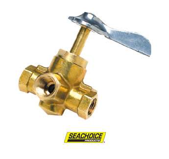 Seachoice 20761 Brass Three Way Valve 3/8" X 3/8" X 3/8"