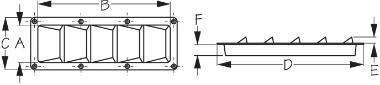 Ventilación con rejilla Sea-Dog con corte de 3-5/8" x 12-1/8"