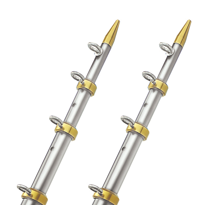 Taco 15' Telescopic Outrigger Poles Hd 1-1/2" - Silver/Gold