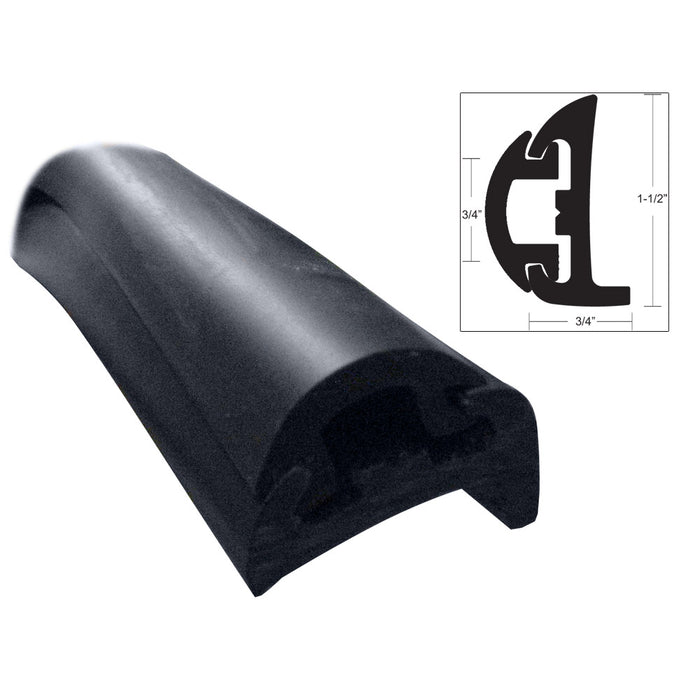 Taco Semi-Rigid Rub Rail Kit - Black W/Black Insert - 50'