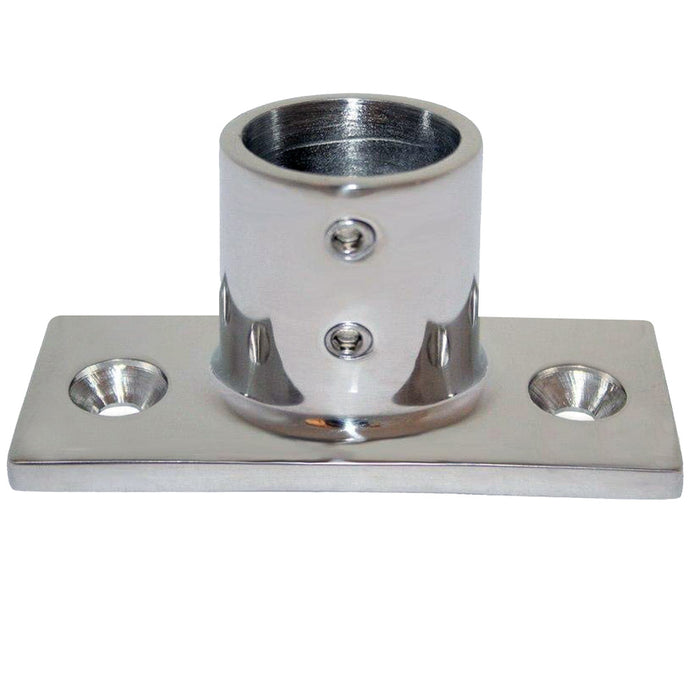 Whitecap 6195 1" O.D. 90 Degree 2-Hole Rectangle Base Stainless Steel Rail Fitting