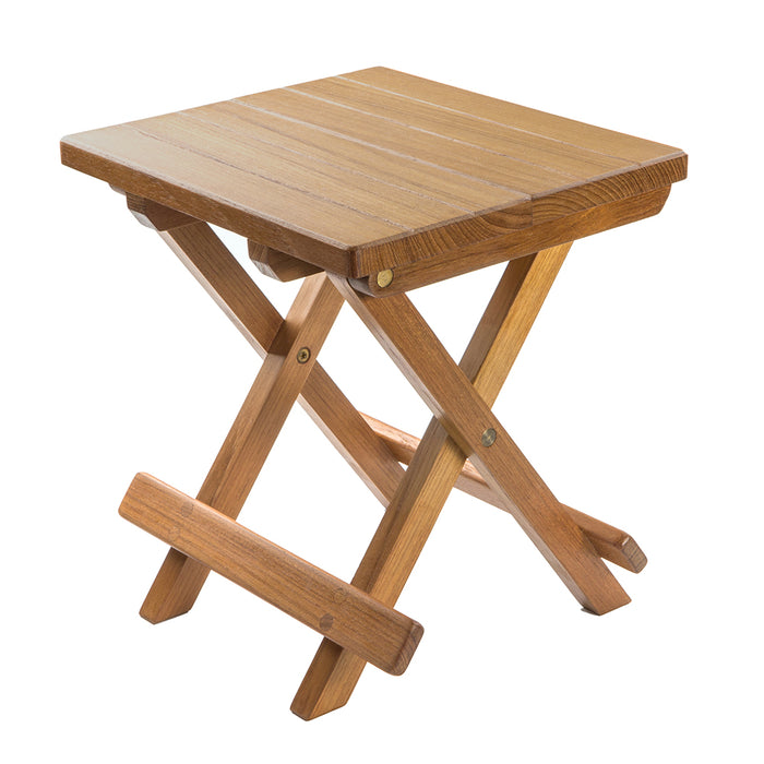 Whitecap 60034 Teak Grooved Top Fold-Away Table/Stool