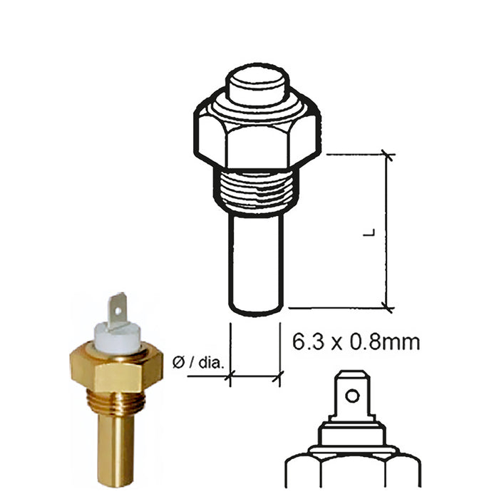 Veratron Coolant Temperature Sensor - 40 Degrees C to120 Degrees C - 5/8 -18UNF-3A Thread