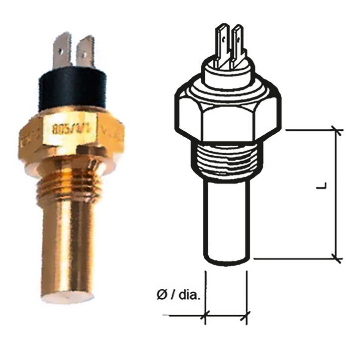 Veratron Coolant Temperature Sensor - 40 Degrees  to 120 Degrees C - 3/8 - 18 DRYSEAL NPTF