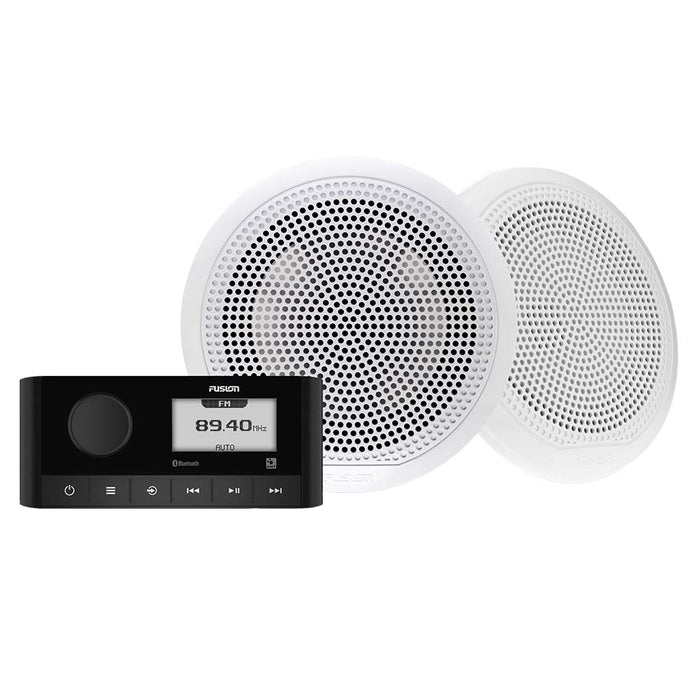 Fusion MS-RA60 and 6.5" EL Classic Speaker Kit - White Speakers