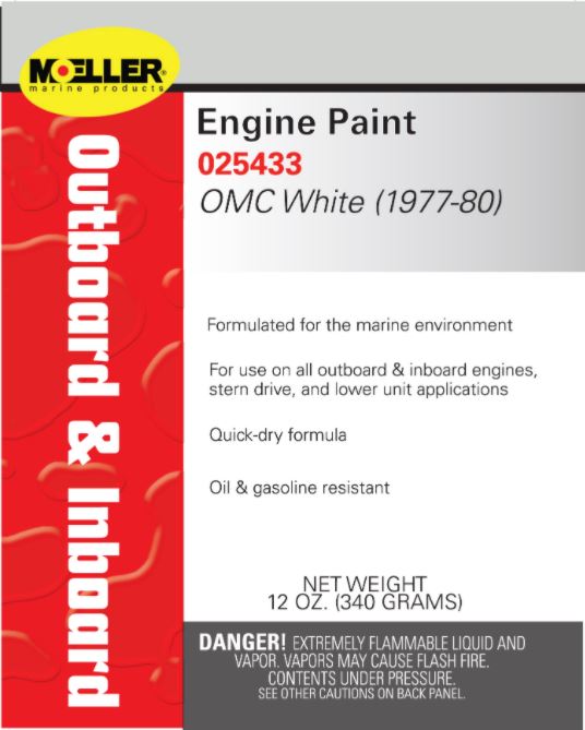 Moeller 25433 Spray Paint-12oz. Johnson White 1977-80