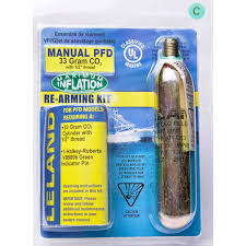 Leland 840AMU-87204 - Kit de rearme de chaleco salvavidas Código de color Manual 68G Co2 Rosca de 1/2"