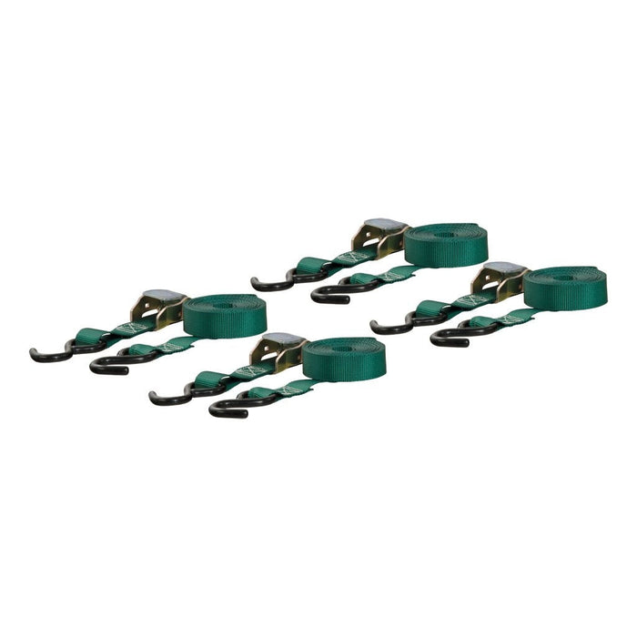 Curt 16' Dark Green Cargo Straps With S-Hooks (300 Lbs, 4-Pack) #83016